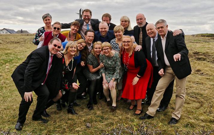 Kammerkór Seltjarnarneskirkju á góðri stundu